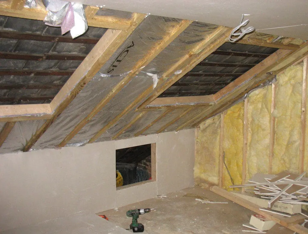 Attic insulation board installation