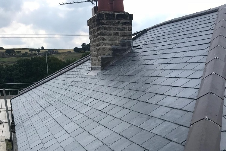 Professional slate roof installation on residential property in Dublin Ireland